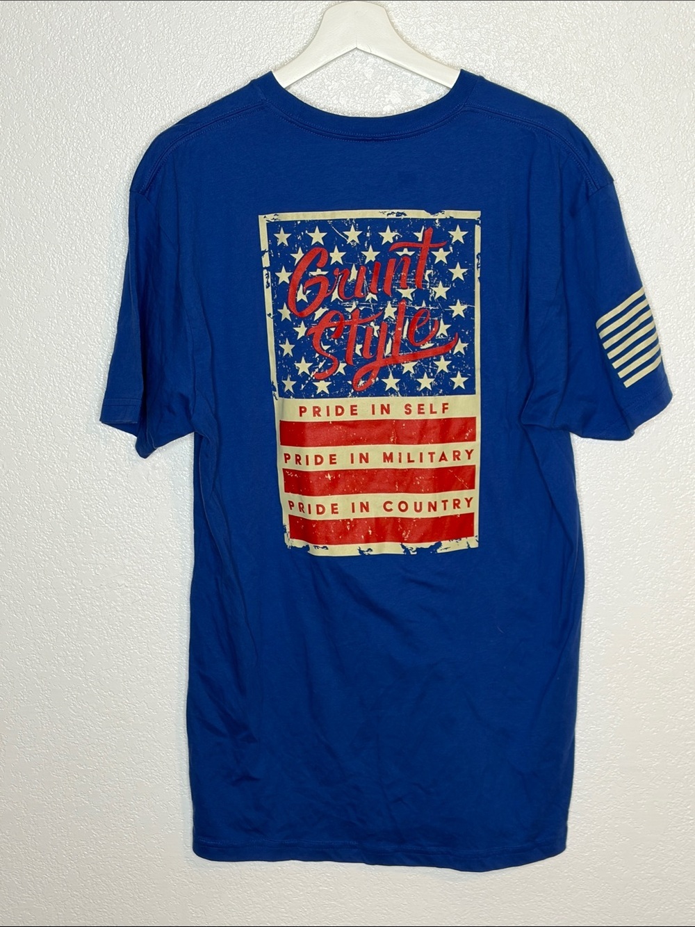 Grunt Style Blue Stars & Bars American Flag Graphic Tee Size Large NWT